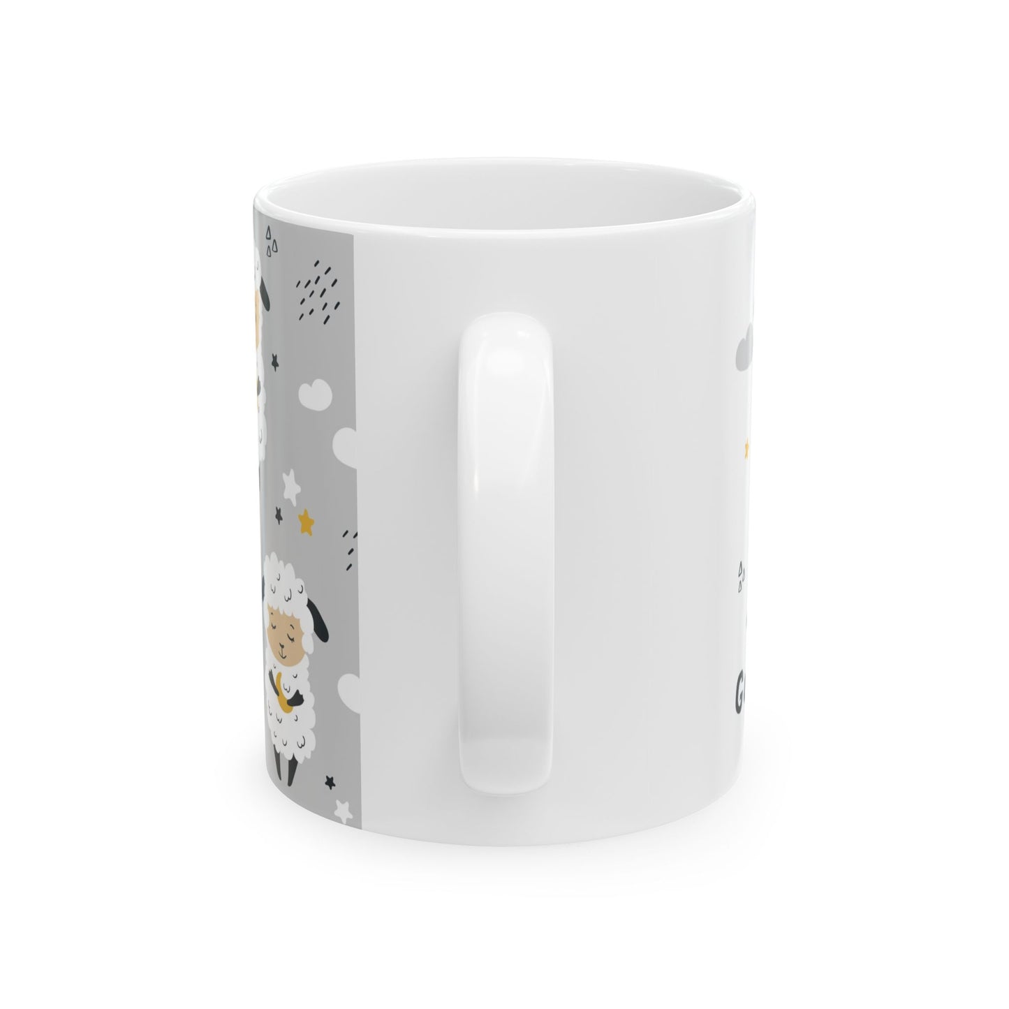 Ceramic Mug - Sheep Holding Stars Good Night Design