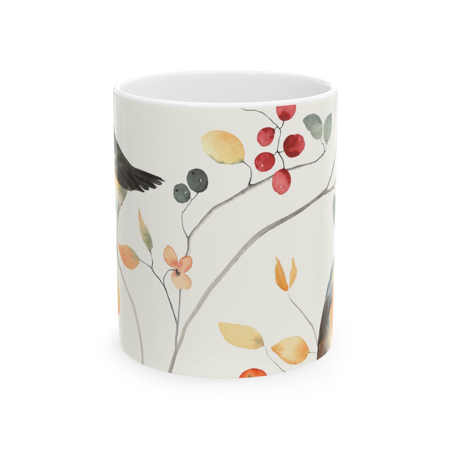 Mug with Birds on Branches Design