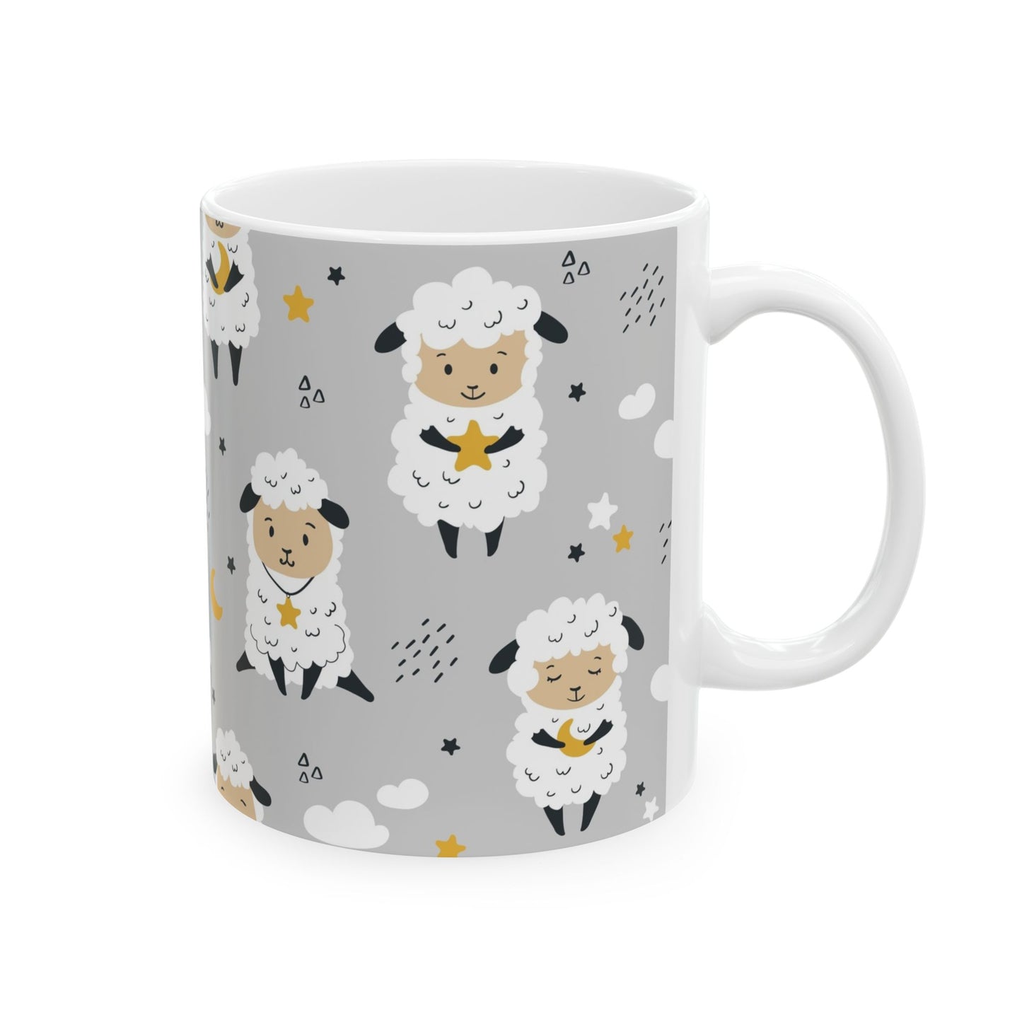 Ceramic Mug - Sheep Holding Stars Good Night Design