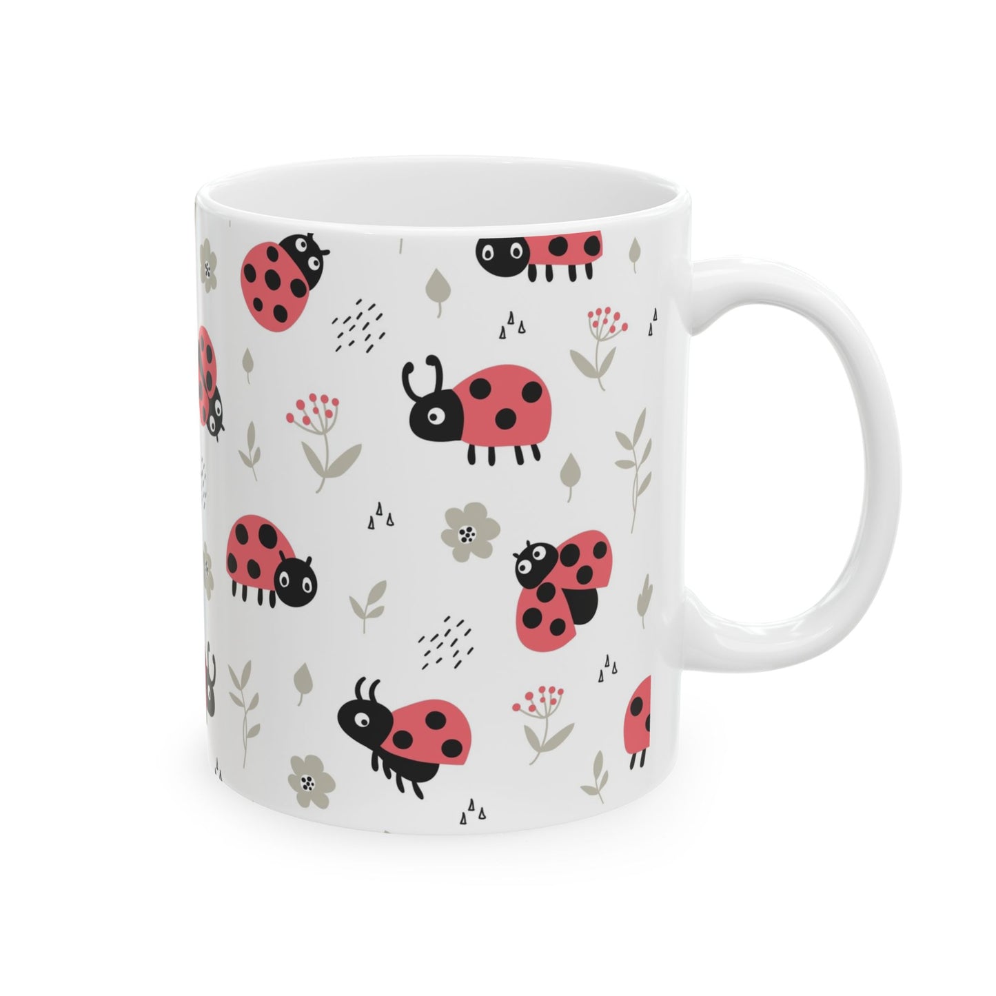 Mug with Ladybug Design - Ceramic Mug