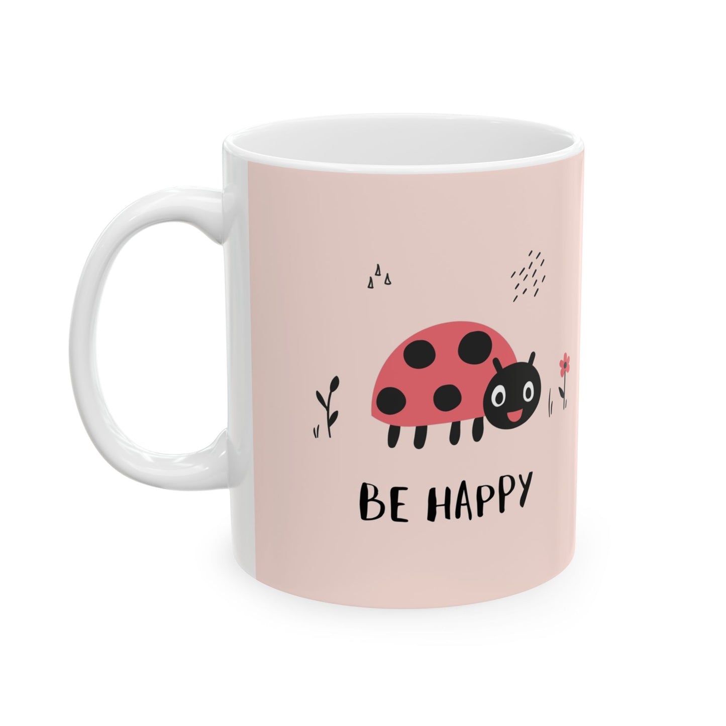 Mug with Ladybug Design - Ceramic Mug